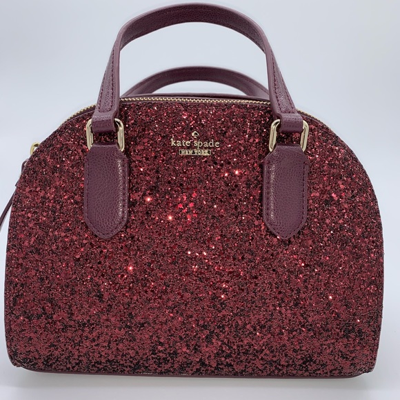 kate spade | Bags | Kate Spade Glitter Crossbody Bag Plumred Nwt | Poshmark